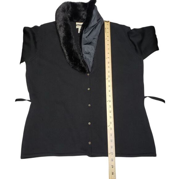 Vintage Eddie Bauer Tall XL Black Merino Wool Sweater Fine Italian Wool 90s Vibe - Picture 8 of 10